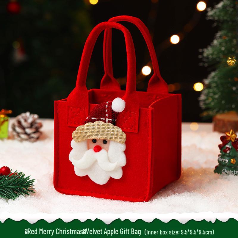 Children's Christmas Eve Apple Gift Bag - Small Handheld Candy Bag