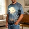 Men's Halloween Print Plus Size Comfortable Breathable Casual Loose Fit T Shirt Top Suitable for Everyday Wear and Seasonal Use