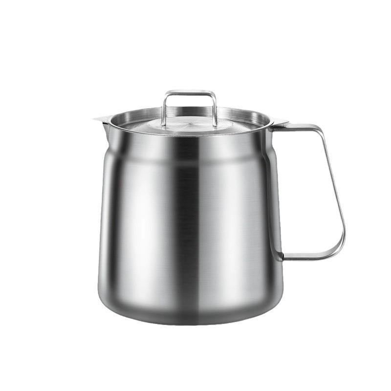 304 Stainless Steel Oil Filter Pot with Screen - Large Capacity Oil Storage & Residue Filtering Bottle