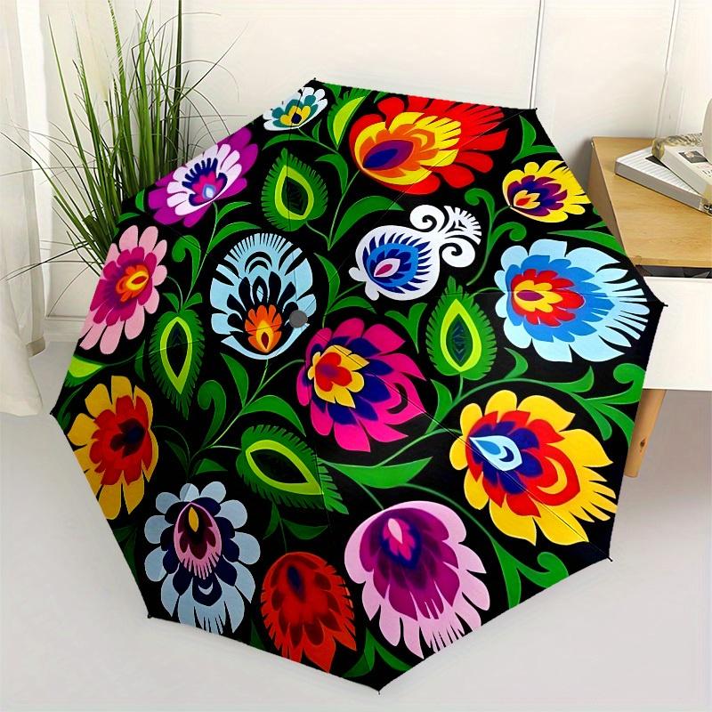 

1pc Colorful Floral Mandala Pattern Umbrella with Plastic Handle,Suitable for All Seasons Home Travel Outdoor UmbrellaB1658
