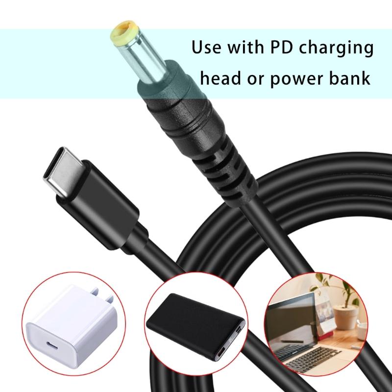 Type C Male to 5.5x2.1mm 9V/12V/20V Power Connector Charging Cable for Monitoring Cameras Printer Router LED Light