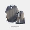 Men's Trendy Loose Summer Jacquard T-shirt & Shorts Set