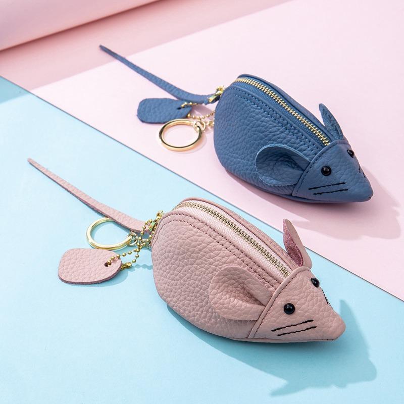 Cartoon change bag female cute mini soft cowhide women's change bag creative