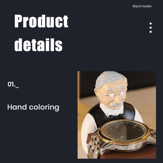 Old Butler Uhrenständer, Schmuckgeschäft, Uhrendisplayhalter, Simulationsmodell eines älteren Mannes, glatte Oberfläche, Uhrenorganizer, Home-Office-Desktop-Ornament