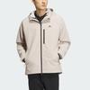 adidas Logo-Print Drei-in-Eins Kapuzen-Freizeit-Sportjacke Herrenjacke Beige Schwarz IV7597