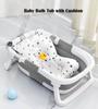 Foldable Baby Bath Tub Ergonomic Baby Bathtub With Temperature & Cushion Bath Pad + Bath Net From 0-36 Months