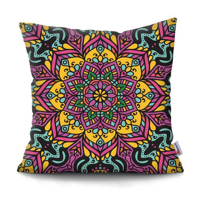 Home Decor Colorful Mandala & Geometric Printed Pillowcases Pattern Cushion Cover Suitable for Sofa Bedroom Car Pillow Cover