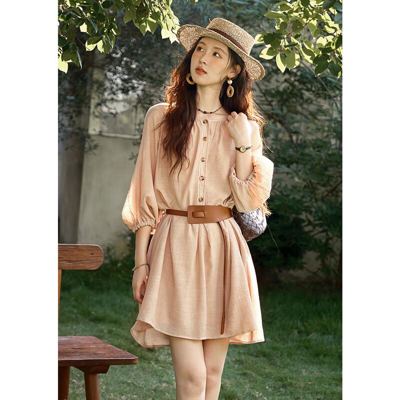 MiXiu French Retro Summer Dress S