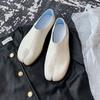 Glitter Silver Leather flat trotter shoes woman brand designer ninja loafers women soft bottom split toe moccasins