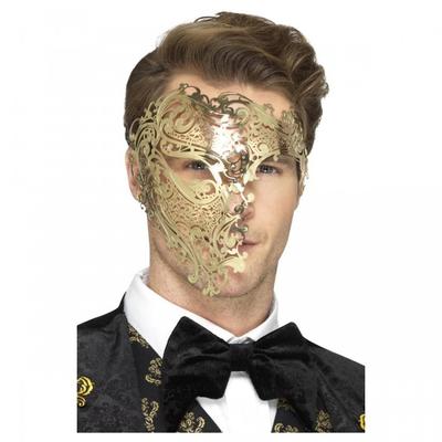 Smiffys Mens Deluxe Phantom Filigree Metal Eye Mask