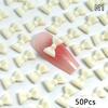 50Pcs Ribbon Resin Bow Nail Charm Parts 3D  Nail Art Decoration Accessories Supplies For Diy Korean Manicure Design