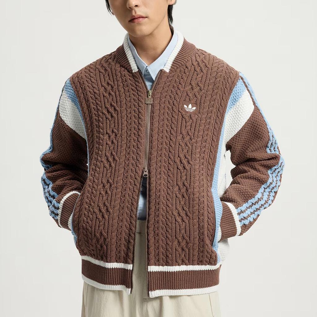 Adidas Originals Adicolor Classics Knit Cardigan Button Front Regular Fit Unisex Brown KS5963