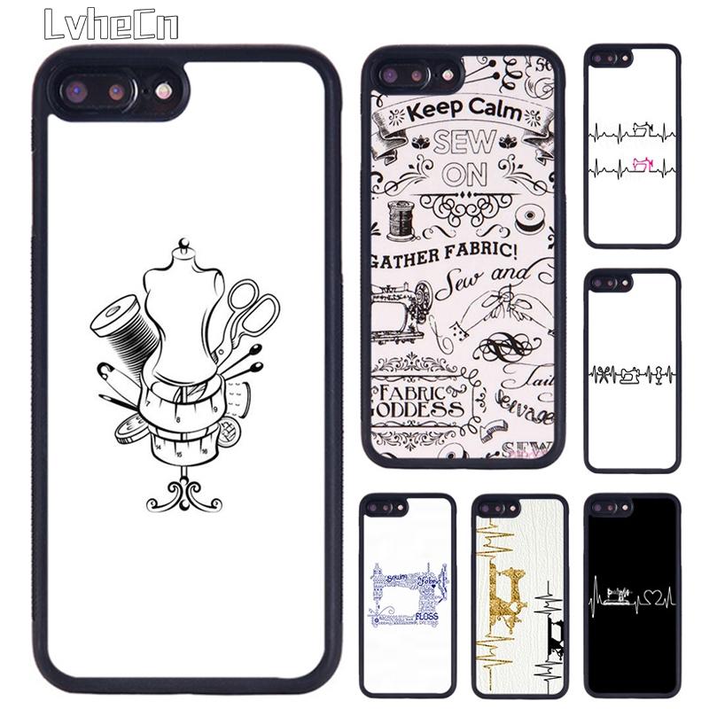 Sewing Machine Pattern phone Case For iPhone 17 Air 14 15 16 13 12 Cover For Apple Pro Max 6S Plus