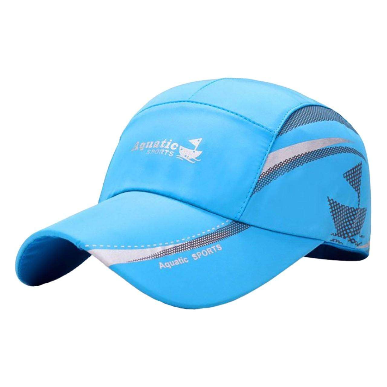 

White Fang Aqua Sports Mesh One Size Fits Simple for Men and CZ764 Cap, Design, All, Design, Women, (Sky Blue)