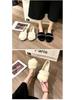 Women's Summer Flat Fur Bean Shoes with Rabbit Hair, Plus Size, Wear Outdoors