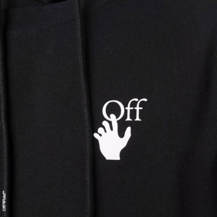 Off-White Caravaggio Arrow DBL Sleeve Hoodie Black Men Tops OMBB087F21FLE0051001
