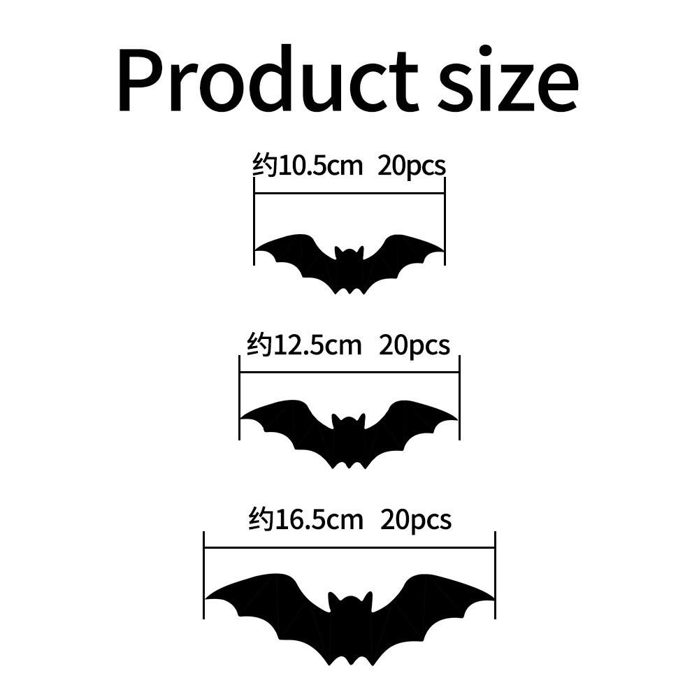 Halloween Dekorationen 3D LED Leuchtende Spinne Fledermaus Wandaufkleber Set, Leuchtet im Dunkeln für Haus Bar, 16er Pack