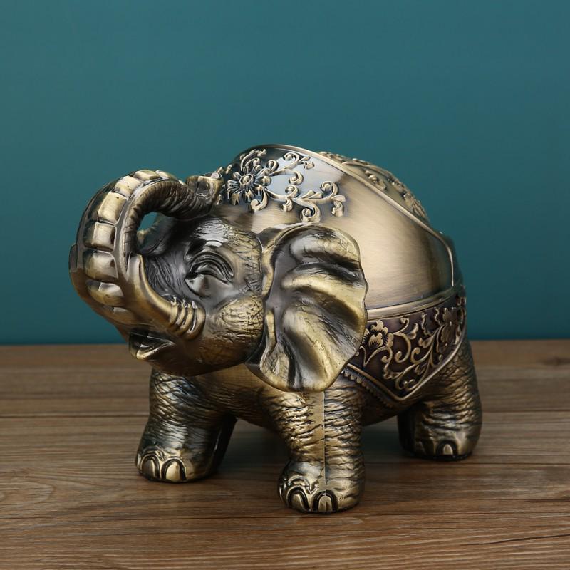 European Style Ashtray with Lid: Trendy, Drop-Proof, Anti-Fly Ash, Odor-Resistant, Luxury Living Room Decor.