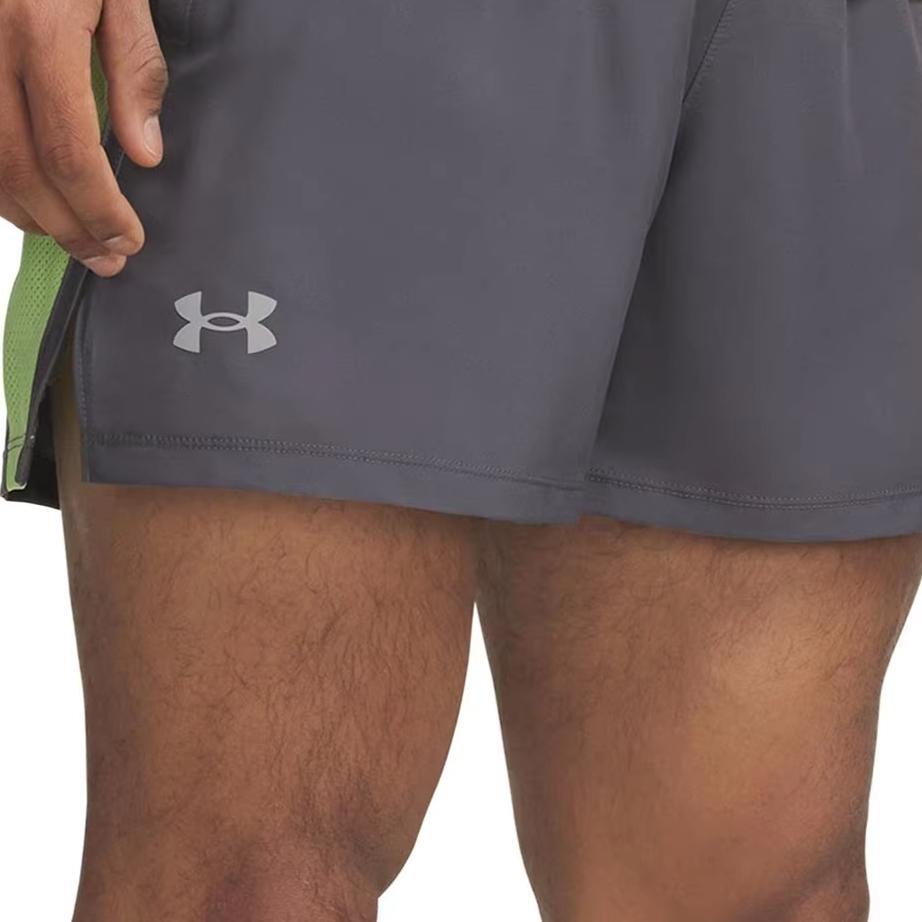 Under Armour Launch SS26 Solid Color Lace-Up Mid-Rise Running Shorts Men shorts 1382617-026