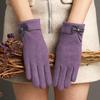 Warm Gloves Winter Touch Screen Gloves Stylish Gloves with Bowknot Decoration for Women