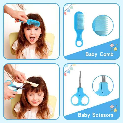 Qunlions Life Baby Grooming Kit, Infant Safety Care Set with Hairbrush, Comb, Nail Clipper, and Nasal Aspirator, Essentials for Newborn Girls and Boys