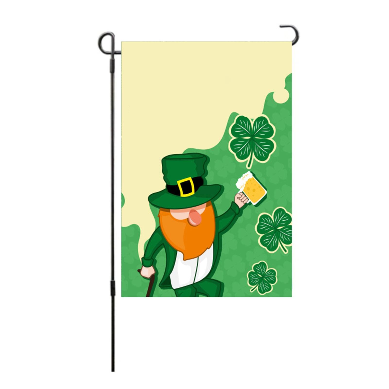 

Флаг ко Дню Святого Патрика, двухсторонний декоративный, машинная стирка, ирландский садовый флаг для газона и двора S18