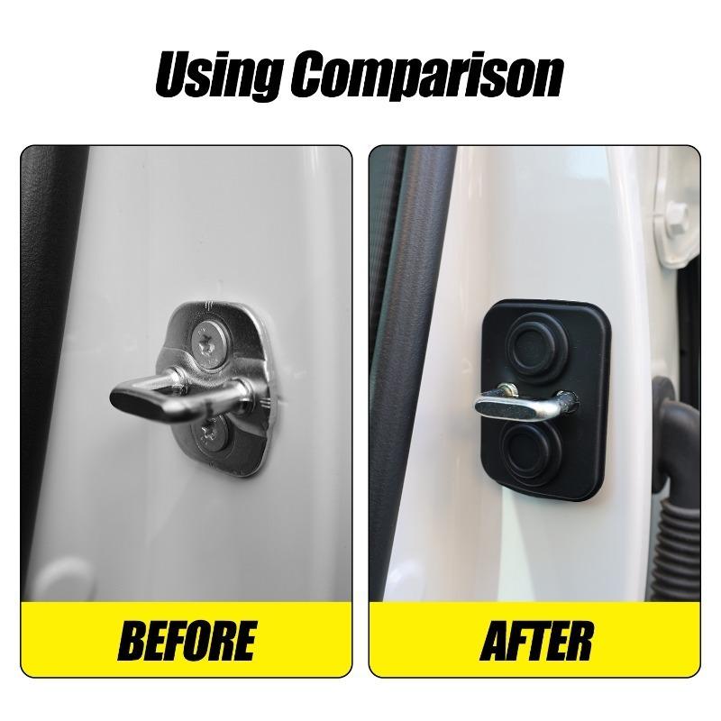 Black Silicone Car Door Lock Cover Damper Buffer Pad Auto Latch Shock Absorber Gasket Anti Noise Protection Sticker Styling Part