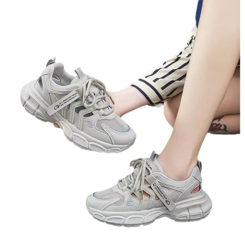 Mesh breathable dad shoes women's hole shoes new autumn hollow bag head sandals casual sports