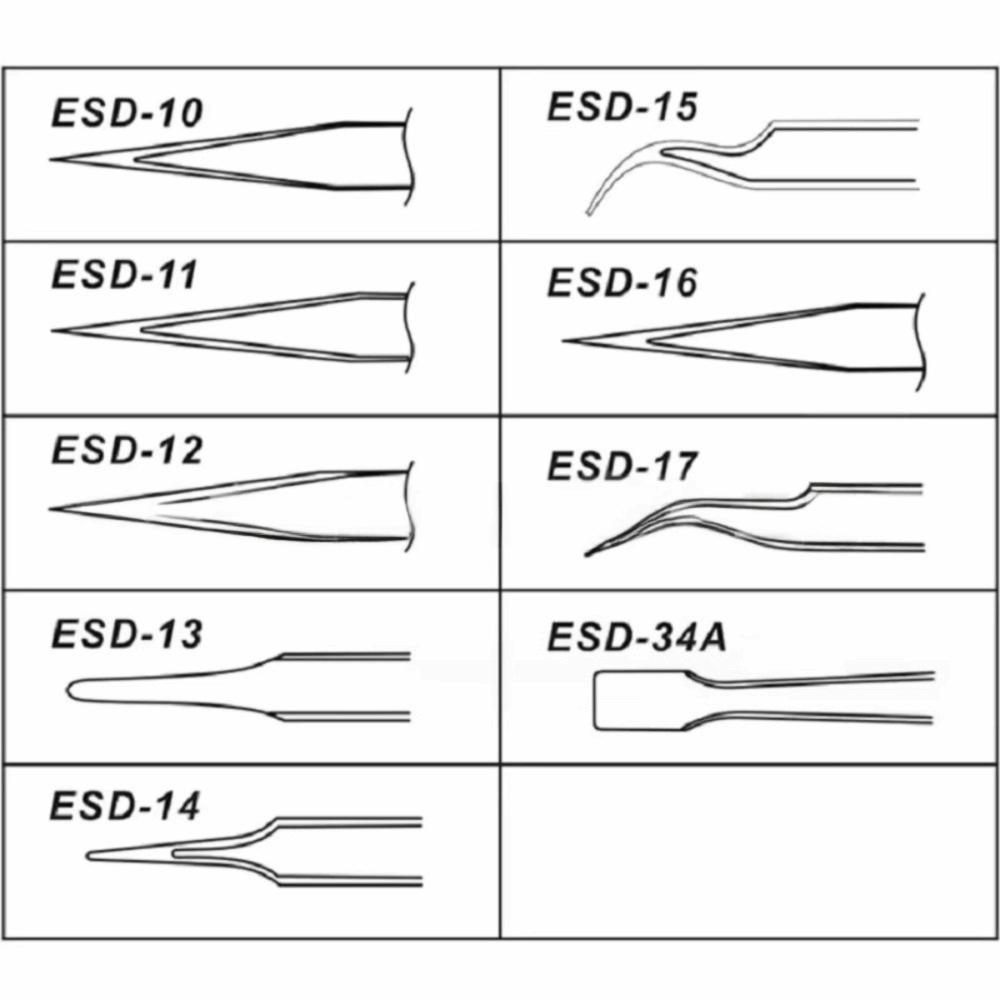9/10/11Pcs Anti-Static Tweezers Set Stainless Steel Electronic Tweezers  Mobile Phone Repair