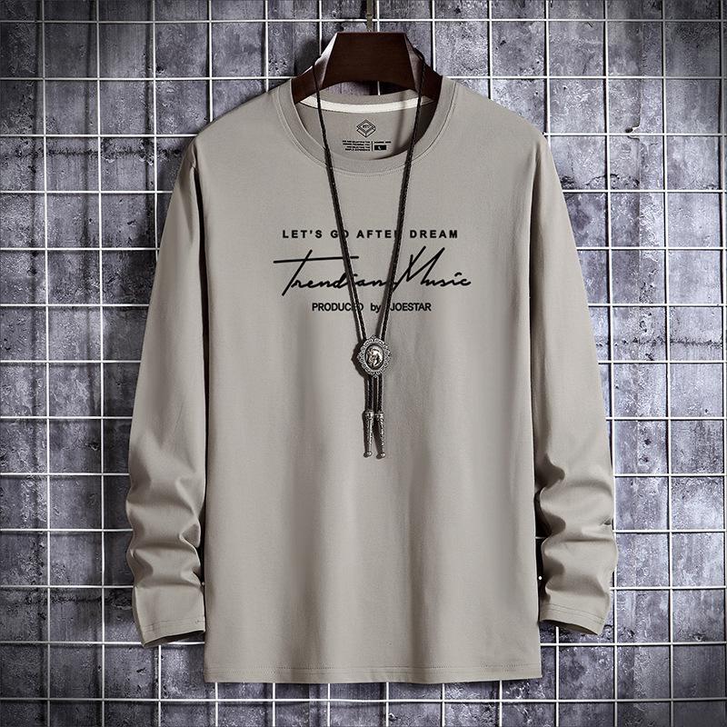 Men's Long-Sleeve Round-Neck T-Shirts: Youthful Korean Style for Spring and Autumn