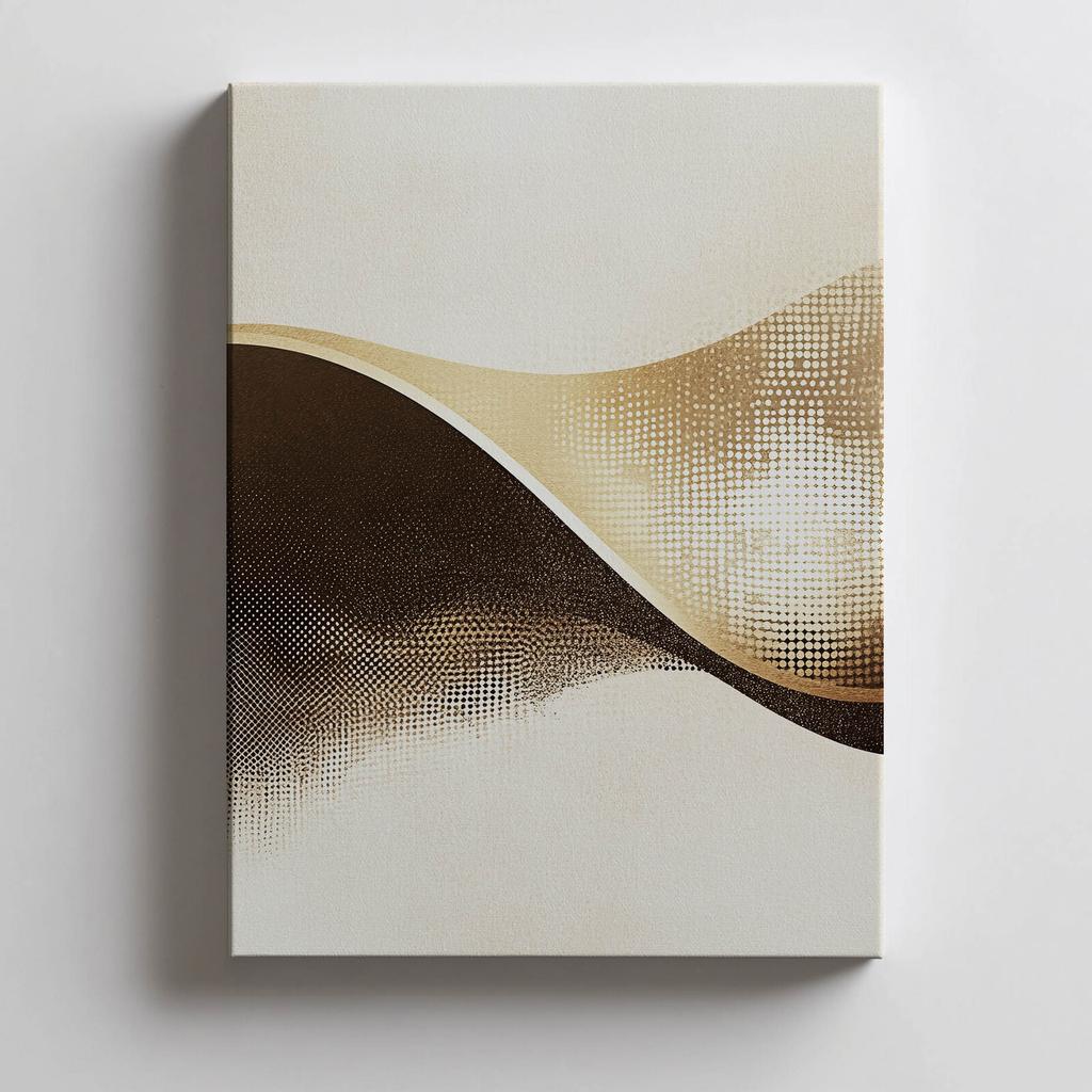 Wave of Dots - Abstract Poster Wave of Dots - Abstract Poster, 70X100 Cm, Black Aluminum Frame, 230 Gsm Matte Paper