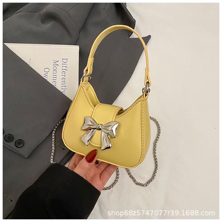 Foreign style mini small bag women 2025 new Korean version versatile bow portable shoulder crossbody small bag mouth red envelope