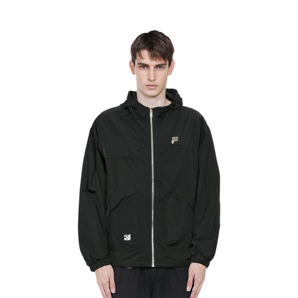 Fila Fusion Letter Zipper Hooded Loose Sports Jacket Men Jacket Black T11M423701FBK