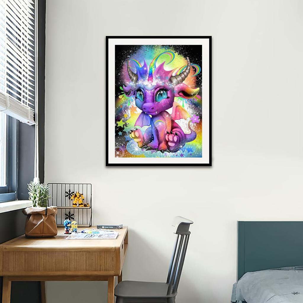 DIY Diamond Painting Cute Dragon Cross Stitch Kit Mosaic Art Diamond Painting Full Circle/Square Diamond Home Decoration