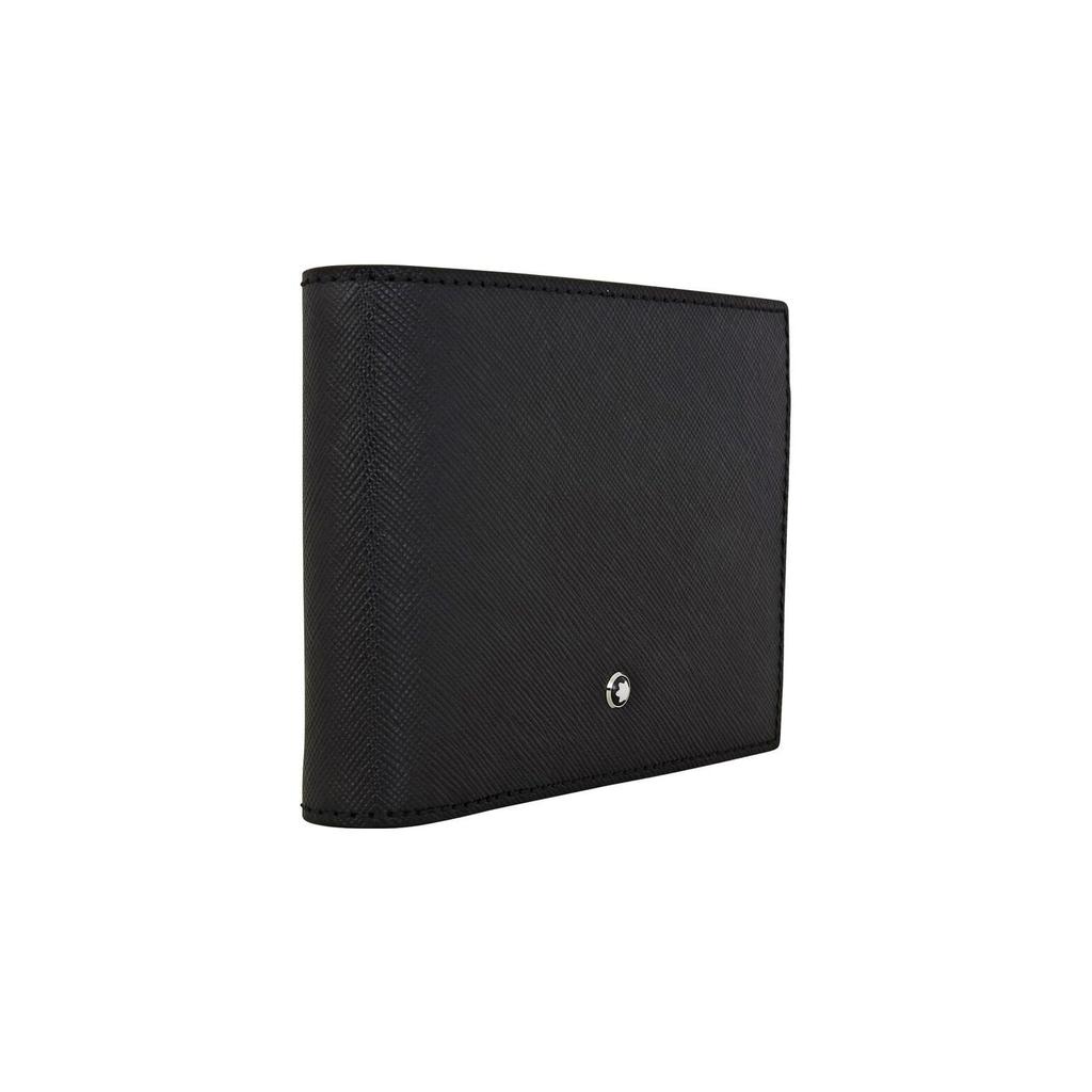 Montblanc Artisan Series 6 Card Slots 2 Bill Compartments 4 Insert Pockets Grain Leather Card Holder Wallet Men Wallet Black MB113209