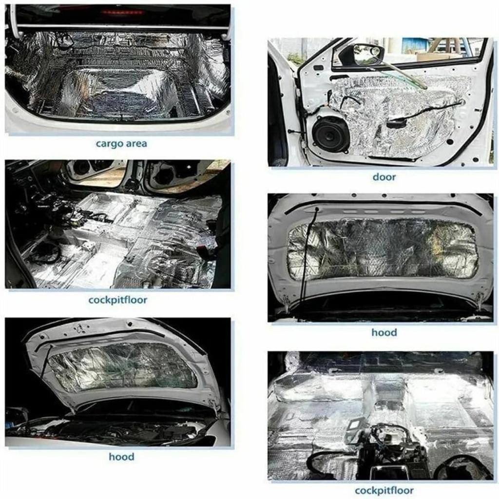 mats for sheet 25cm x for car hoods and sound silver 5mm Heat-insulating cars, heat-shielding set, 18cm, 5mm/10mm thick, doors, sound-absorbing,