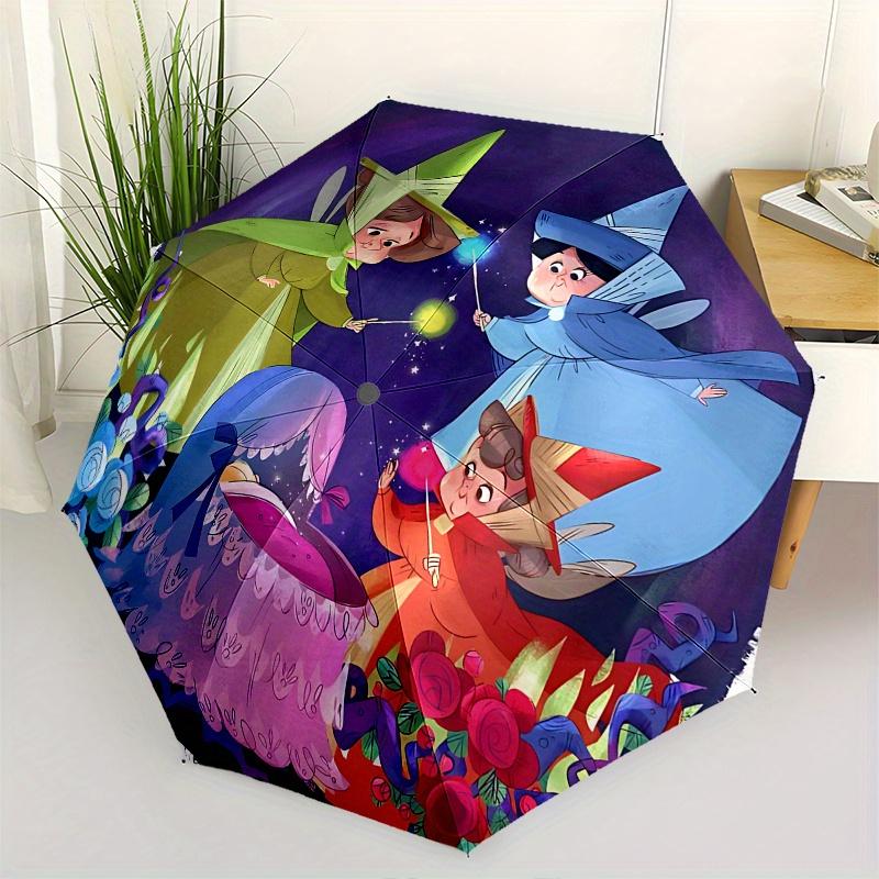 

Witches, Magic Automatic Opening and Closing Umbrella - 8 Ribs Portable Folding Umbrella with Plastic Handle, Suitable for Leisure and Hallo