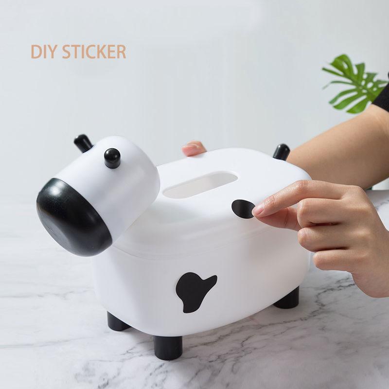 Creative  Cute 2 in 1 Cow Tissue Box Toothpick Boxes Holder Dispenser Wipes Case Container Car Napkin Holder Box