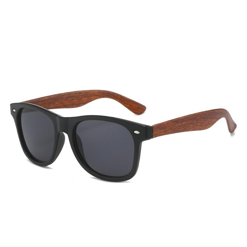 Ikke-polariserte Vintage Herre Imiter Bambus Solbriller Trebriller Mote Herre Firkantet Plastinnfatning Kjøring Antirefleks Briller Skygger