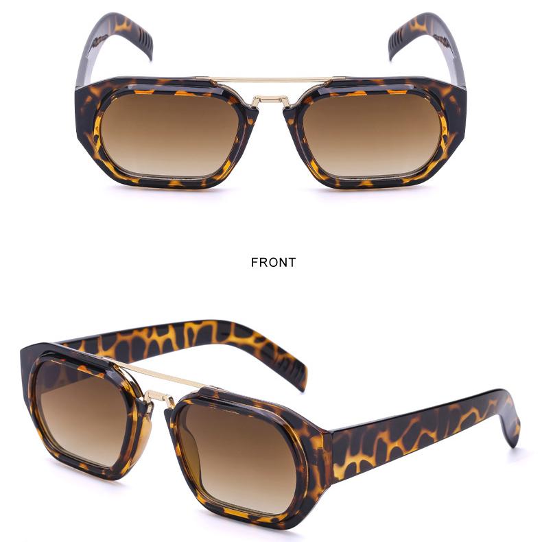 Gafas de sol para mujer Protección solar Protección UV Moda Retro Cuadrado Gafas de sol de doble haz Gafas de conducción para hombres Tiro en la calle Gafas de viajero