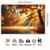 2D Enchanted Autumn Forest Lake Photography Background