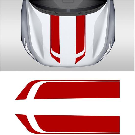 Car Hood Decal Sticker, Automotive Side Body Stripe Graphics Racing Bumper Sticker, Universal Vehicle Skirt Roof Bonnet Vinyl Decal Exterior