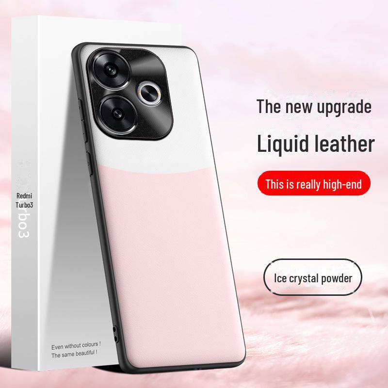 Liquid Leather Case for Redmi Turbo 3: Anti-Fall & Anti-Fouling Protection