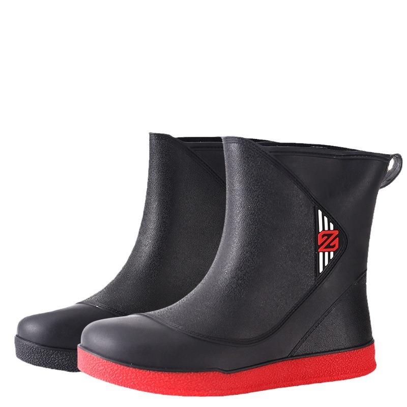 Waterproof Shoes Men's and Women's Rain Shoes Fashion Short Tube Thickened Warm Rubber Shoes Work Non-slip Fishing Kitchen Rain Boots