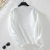 Autumn Winter Vintage Loose Knitwear Sweater Long Sleeve Solid Color Pullover O Neck Top