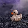 Creative Resin Sculpture Mini Skeleton Duck Figurines, Halloween Tiny Figures, Spooky Dark Decor Accessories Miniature Bone Statue for Graveyard