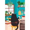 Watercolor Cute Kittens Potted Plant Canvas Print Cartoon Green Plants Animals Wall Art Postes for Modern Living Room Home Decor