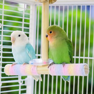 Stable Wooden Bird Swing Rope Perches Toy Climbing Toy For Parrots Playing Exercise And Balance Training