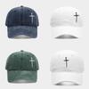 Streetwear Baseball Cap With Cross Stud Embroidery For Casual Men Women