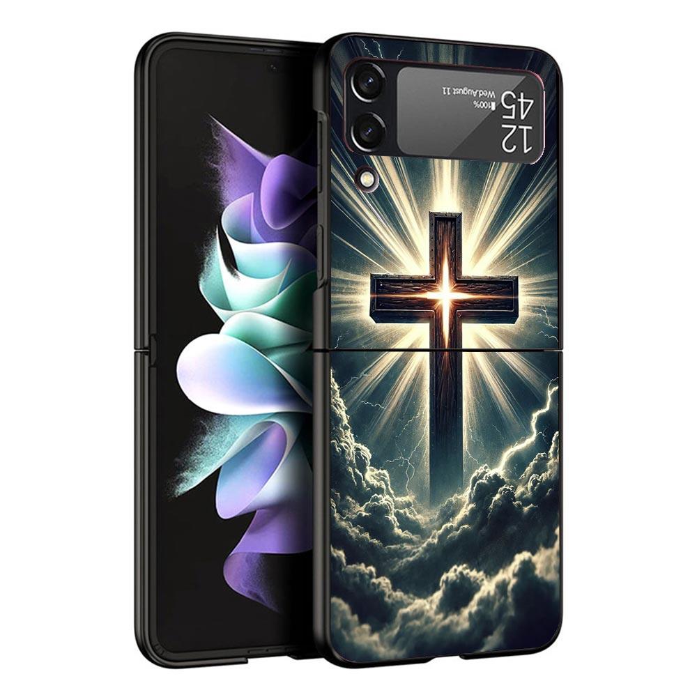 

Jesus Bible Black Phone Case For Samsung ZFlip7 ZFlip6 ZFlip5 ZFlip4 ZFlip3 5G Hard Protective Galaxy Z Flip 3 4 5 6 7 Samsung Z Flip 7